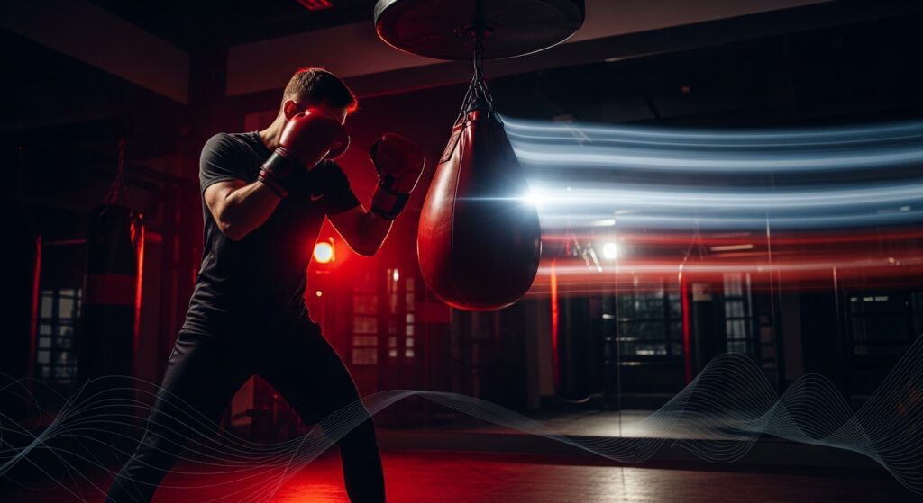 Beginner boxing workouts with speed bag training to improve hand-eye coordination and timing